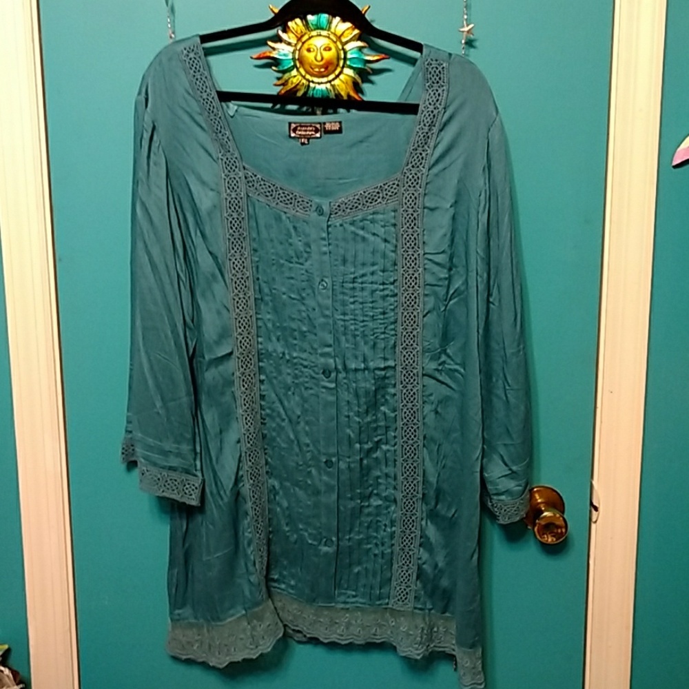 NWO TEAL BOHO TUNIC